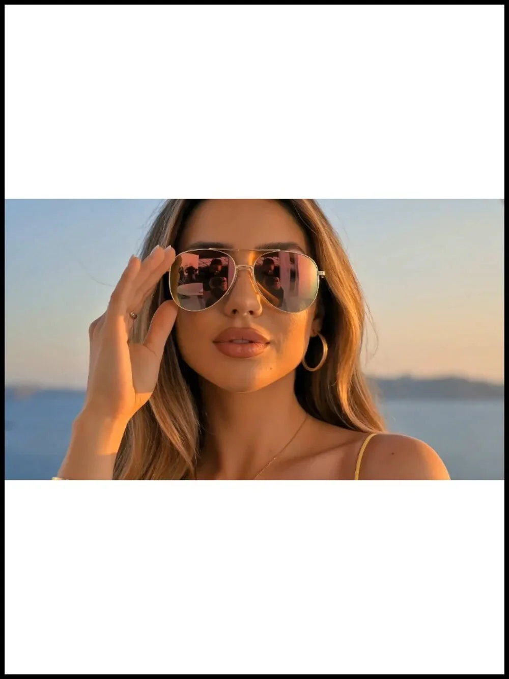 Polarized Aviator Sunglasses with UV400 Protection, Tangle-Free Design, Unisex